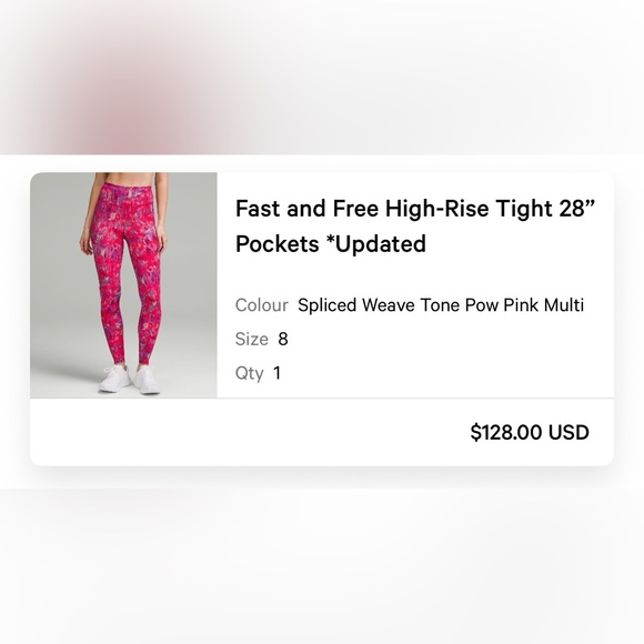 Lululemon Fast & Free High Rise Legging 28” - Picture 8 of 8